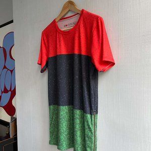 CAMO Print Color Block Zipper Tee Shirt